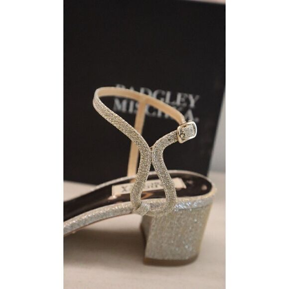 Badgley Mischka MP6306 Women's Sz 6 Platino Tanessa Ankle Strap Sandals $235 - Picture 7 of 14